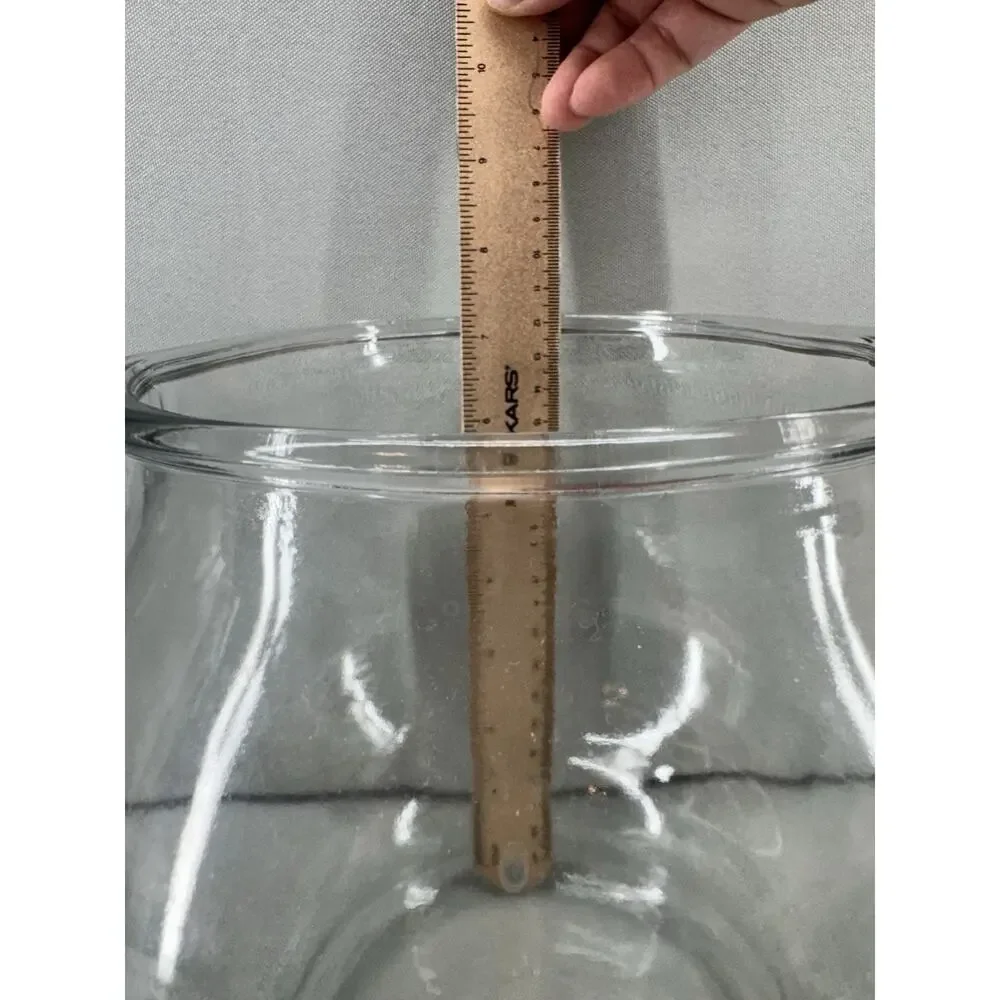 Vintage Clear Glass Apothecary Jar w Lid 10